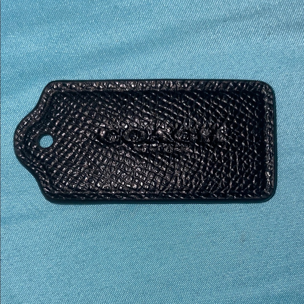 Coach Black Saffiano Leather Tag